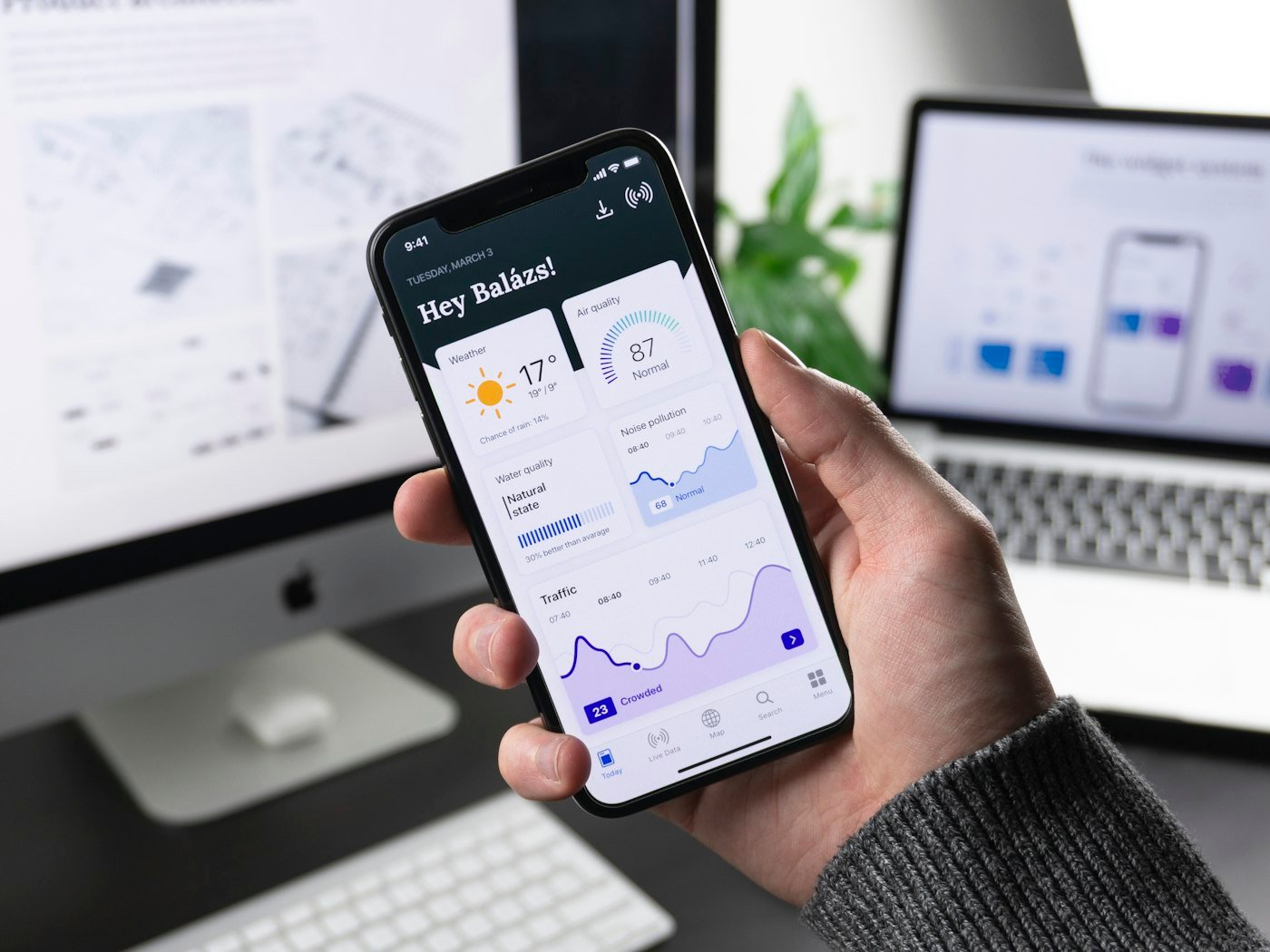 App dashboard on a smartphone
