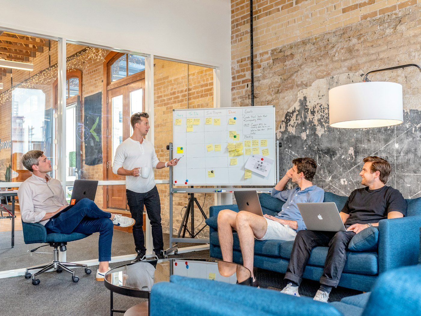 Team planning with a whiteboard