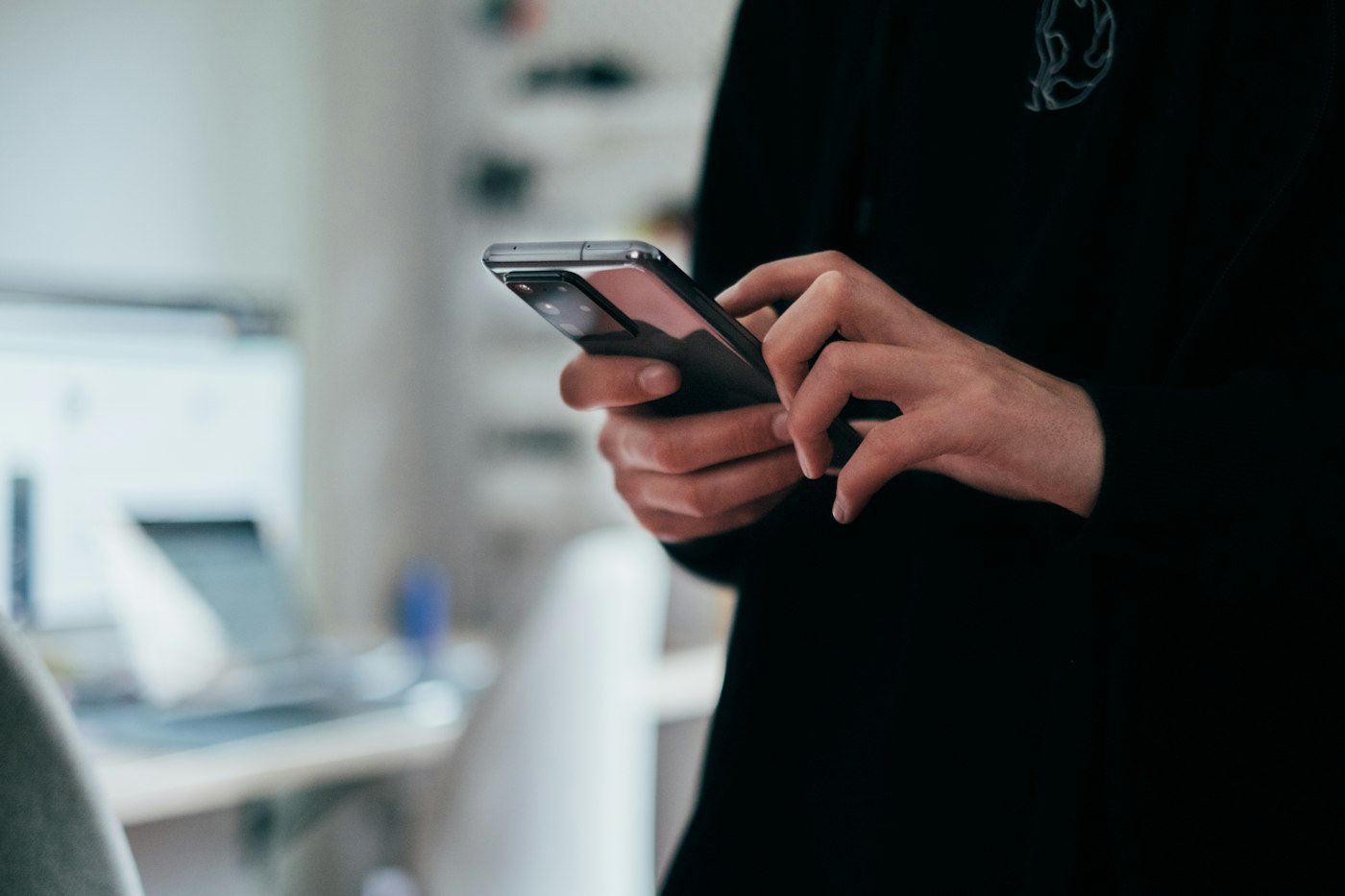 WhatsApp chat on a phone